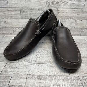 Ecco Lite Moc Classic‎ Brown Leather Driving Loafer Shoes Men Size EU 45 US 11.5